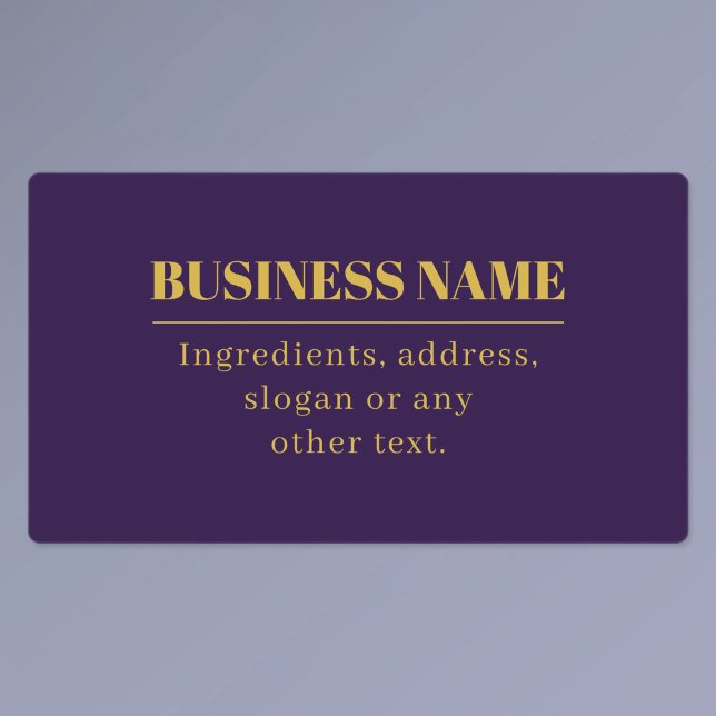 Dark Purple & Gold Business Name or Greeting  Labels (Creator Uploaded)