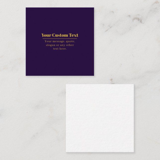Dark Purple & Gold Business Name or Greeting  Note Card (Front/Back)