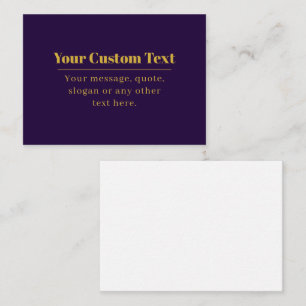 Dark Purple & Gold Business Name or Greeting Note Card