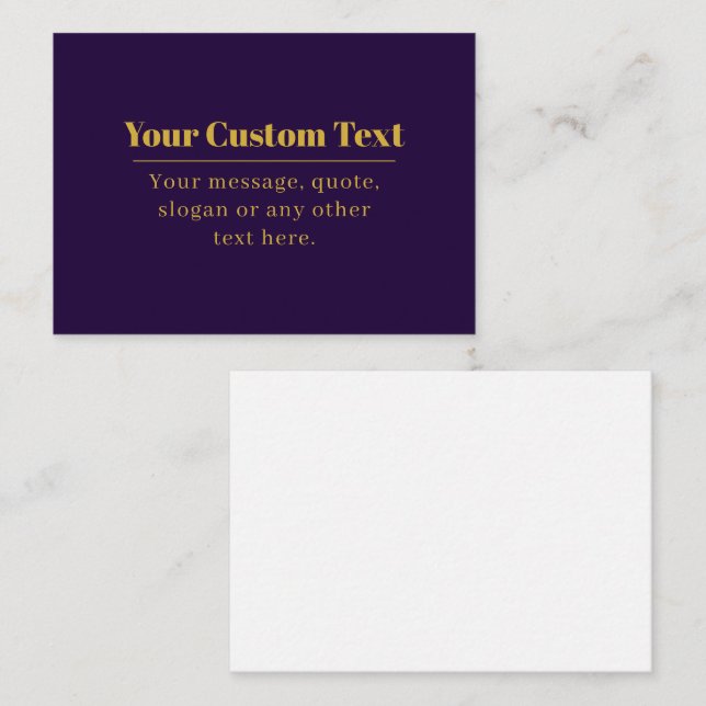 Dark Purple & Gold Business Name or Greeting  Note Card (Front/Back)