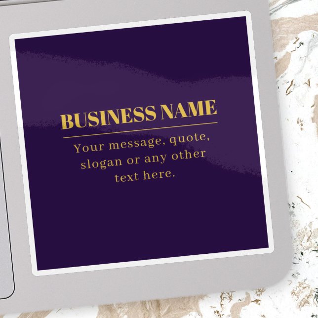 Dark Purple & Gold Business Name or Greeting  Sticker (Creator Uploaded)