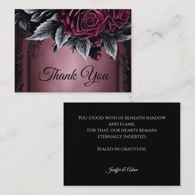 Dark purple Gothic AlternativeHalloween wedding Note Card (Front/Back)