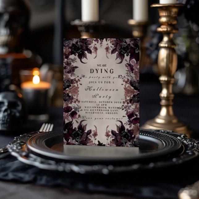 Dark Purple Gothic Halloween Celebration Invitation (Creator Uploaded)