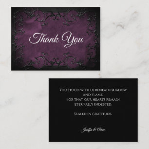 Dark purple Gothic Halloween wedding Note Card