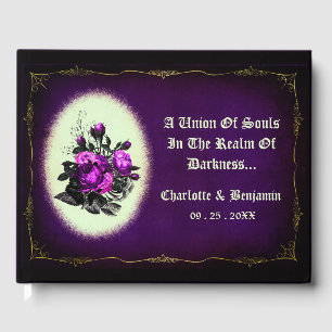 Dark Purple Gothic Wedding Guest Book