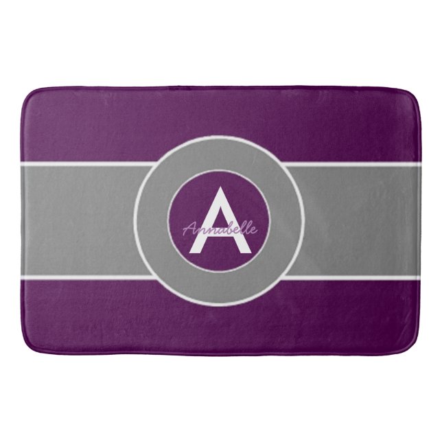Dark Purple Gray Bathroom Mat (Front)