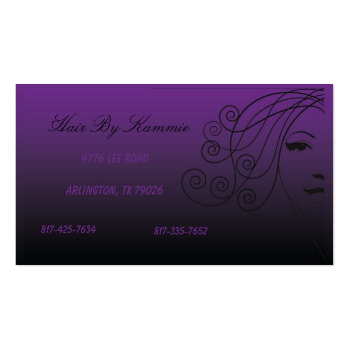 Dark Purple Hair, Nail, Make up Business Card