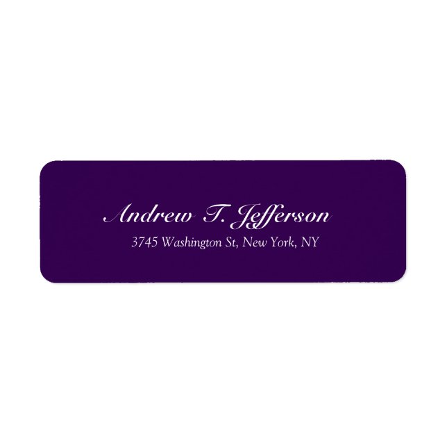 Dark Purple Handwriting Professional Personal Label (Front)
