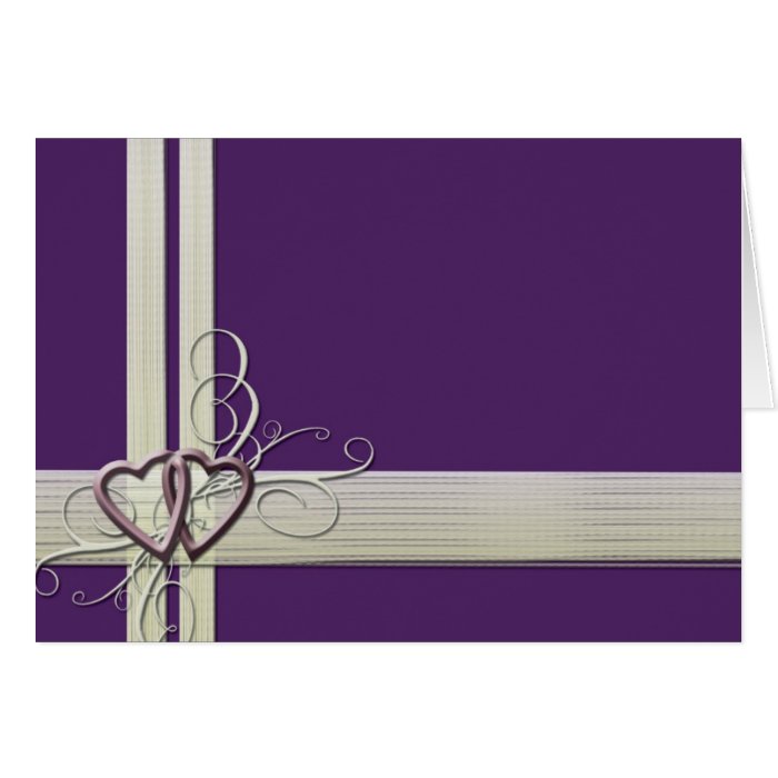 Dark purple heart scroll cards