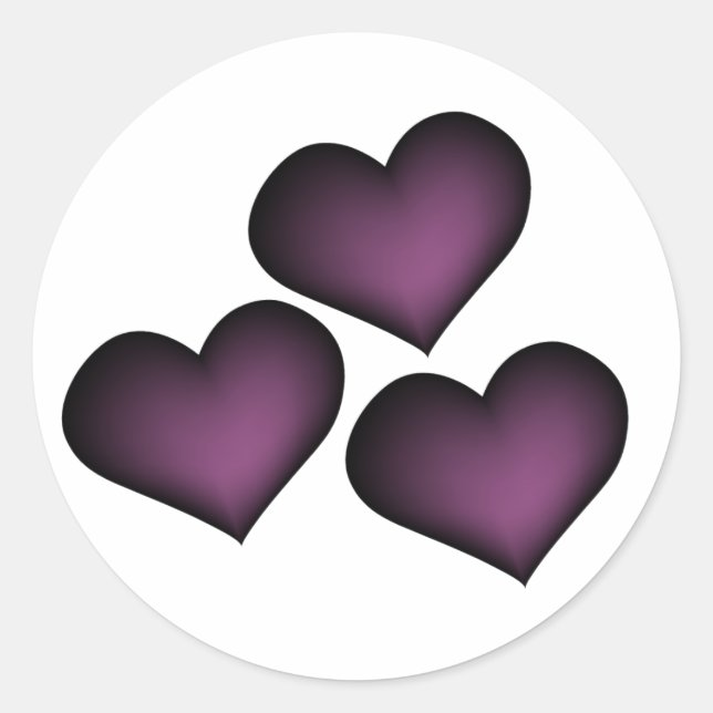 Dark Purple Hearts Sticker (Front)