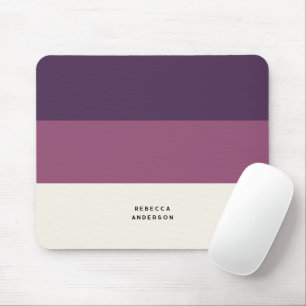 Dark Purple Horizontal Stripe Colorblock Mouse Pad