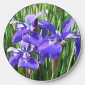Dark Purple Irises Wireless Charger (Front)