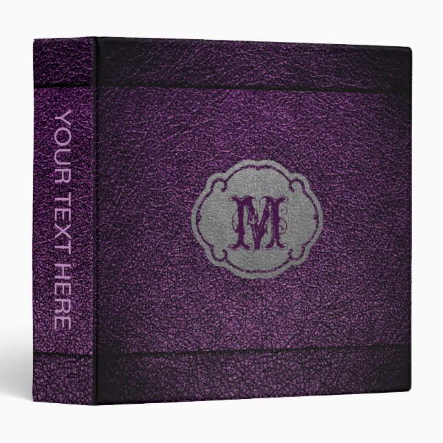 Dark Purple Leather Binder (Front/Spine)