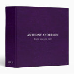 Dark Purple Linen Texture  3 Ring Binder