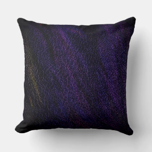 Dark Purple Look Leather Throw Pillow