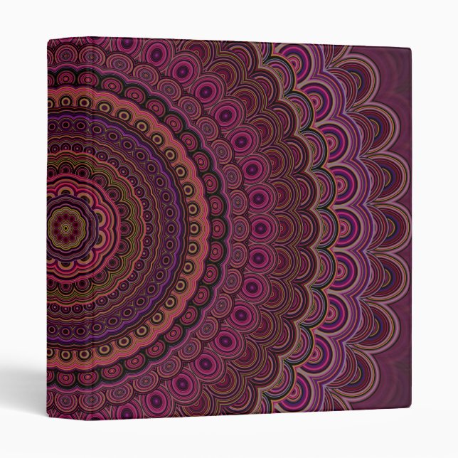 Dark purple mandala 3 ring binder (Front/Spine)