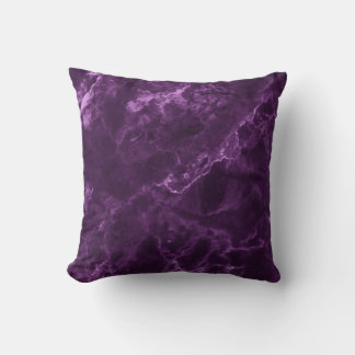 Dark purple marble: luxurious texture. throw pillow