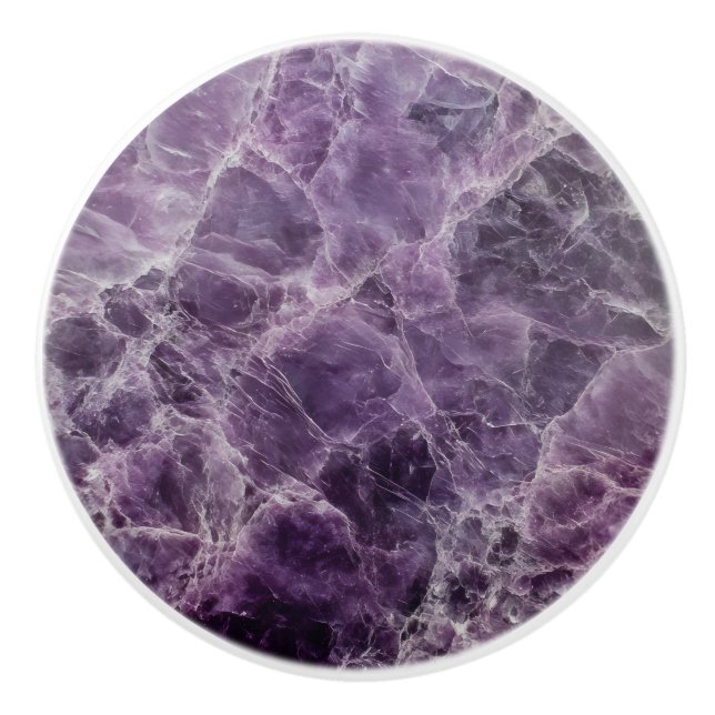 Dark Purple Marble Pattern Ceramic Knob (Front)