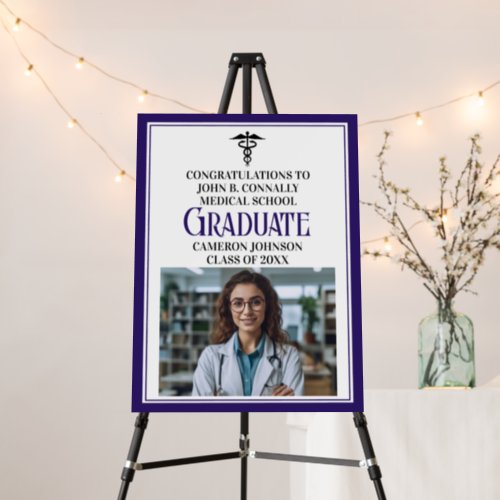 Dark Purple Medical School Graduation Photo Foam Board