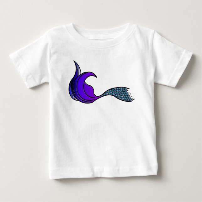 Dark purple Mermaid Tail Baby T-Shirt (Front)