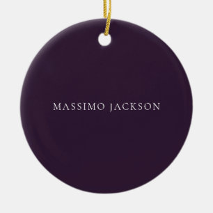 Dark Purple Minimalist Plain Modern Ceramic Ornament