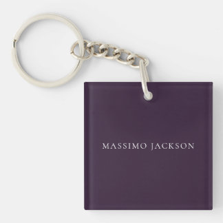 Dark Purple Minimalist Plain Modern Keychain