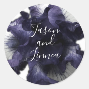 Dark Purple Minimalist Radiant Diaphanous Modern Classic Round Sticker