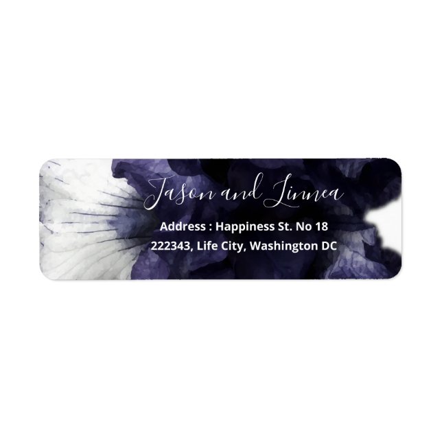 Dark Purple Minimalist Radiant Diaphanous  Modern  Label (Front)