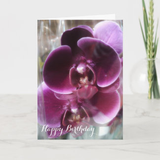 Dark Purple Moth Orchids Card