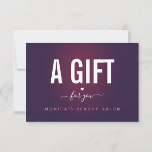 Dark Purple Ombre Romantic Heart Editable Voucher