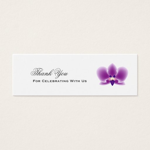 Customizable Dark Purple Orchid Favour Tag Business Card Template