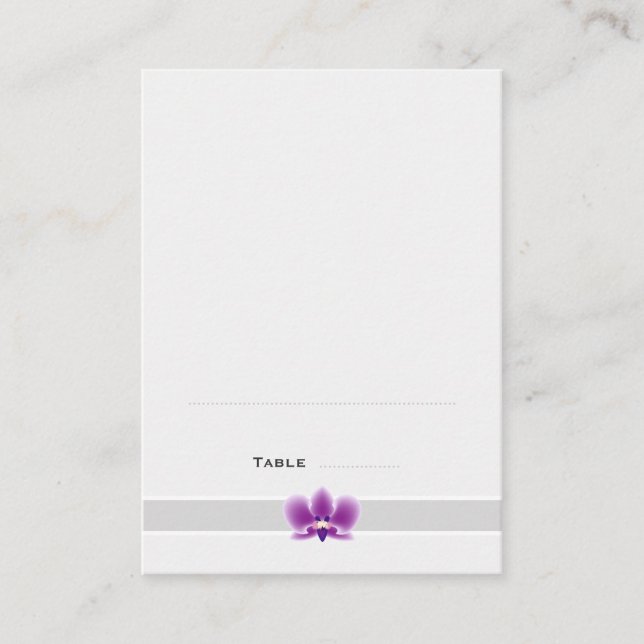 Dark Purple Orchid Folded Place Cards (Front)
