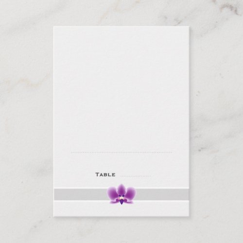 Dark Purple Orchid Folded Place Cards Business Card Template