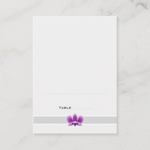 Customizable Dark Purple Orchid Folded Place Cards Business Card Template