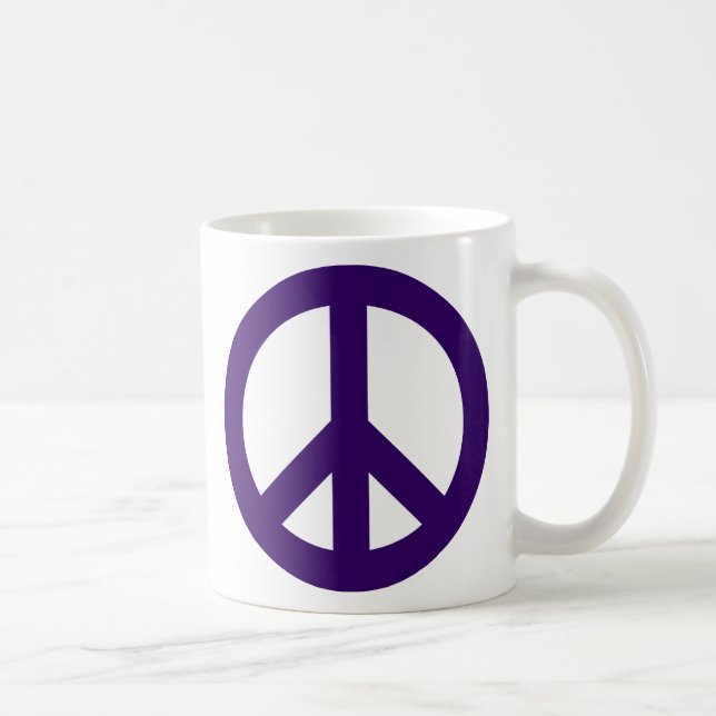 Dark Purple Peace Symbol Coffee Mug (Right)