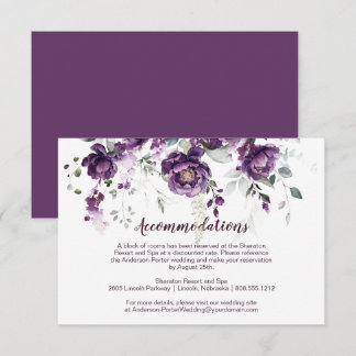 Dark Purple Peonies Downloadable Enclosure Card