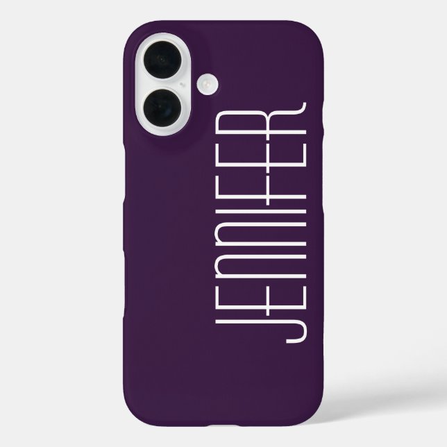 Dark Purple, Personalized Jumbo Custom Name Case-Mate iPhone Case (Back)