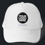 Dark Purple | Personalized Logo and Text Baseball Trucker Hat<br><div class="desc">Create your very own corporate cute chic dark purple Trucker Hat! Our sleek and contemporary template comes in a variety of colors, offering full customization options to showcase your business logo, chosen photograph or image. Enhance personalization by adding your name, company slogan or moniker, promotional Instagram handle, or any personalized...</div>