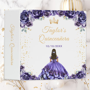 Dark Purple Princess Quinceañera 3 Ring Binder