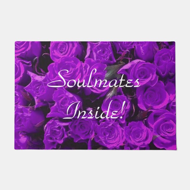 dark purple Rose collage Doormat (Front)