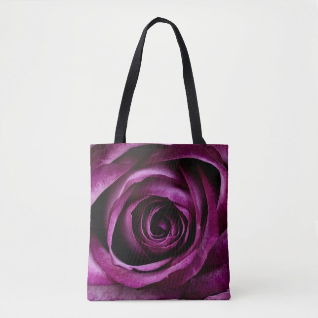 Dark Purple Rose Tote Bag (Front)