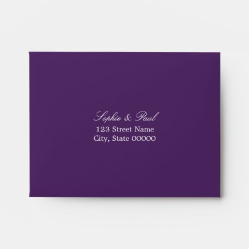 Dark Purple Self Addressed RSVP Envelope