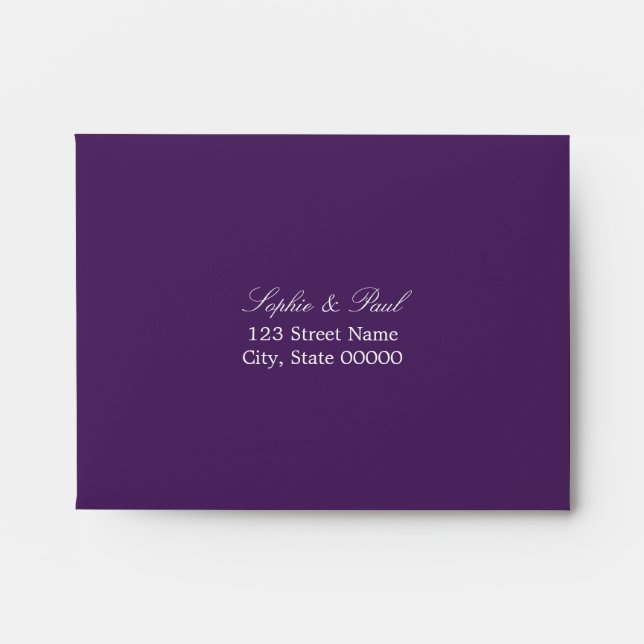 Dark Purple Self Addressed RSVP Envelope (Front)