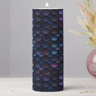 Dark Purple Small Scales Pillar Candle