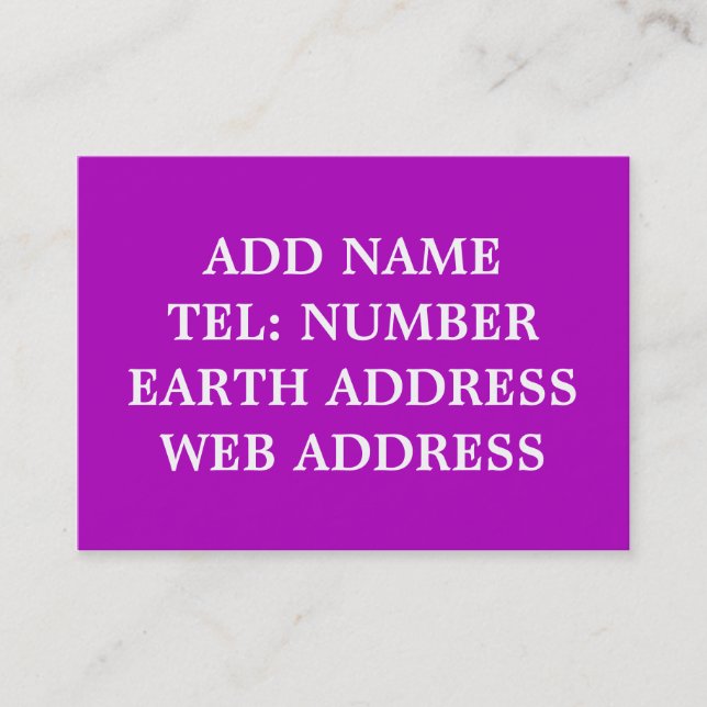 Dark Purple solid color business card (Front)