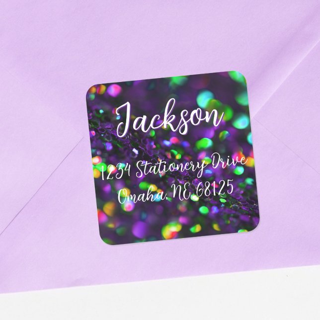 Dark Purple Sparkling Address Label (Creator Uploaded)