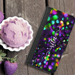 Dark Purple Sparkling iPhone 8/7 Wallet Case