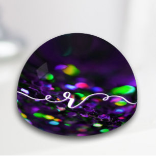 Dark Purple Sparkling Paperweight