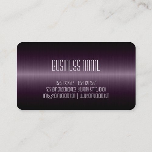 Dark Purple Stainless Steel Metal Look Business Card