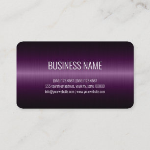 Dark Purple Stainless Steel Metal Look Business Card